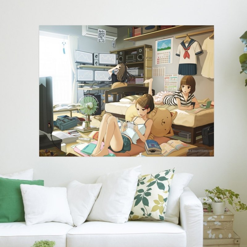 Crazy Anime Girls  Art Poster Print  24x18 inch