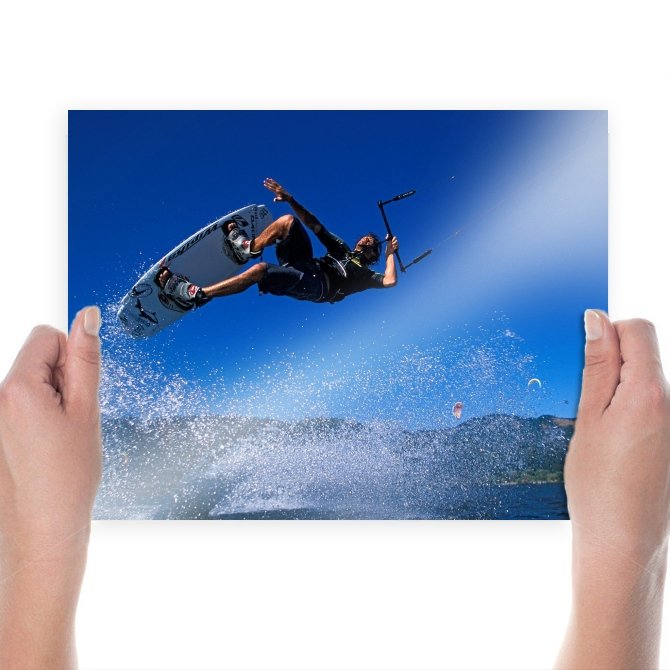 Kite Surfing  Art Poster Print  24x18 inch
