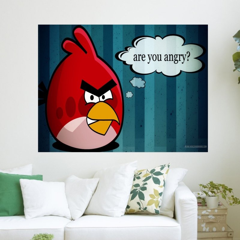 Are U Angry   Angry Birds  Art Poster Print  24x18 inch