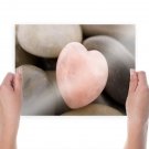 Pink Heart Stone  Art Poster Print  24x18 inch
