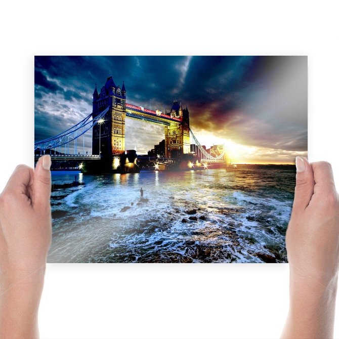 Beautiful London Bridge  Art Poster Print  24x18 inch