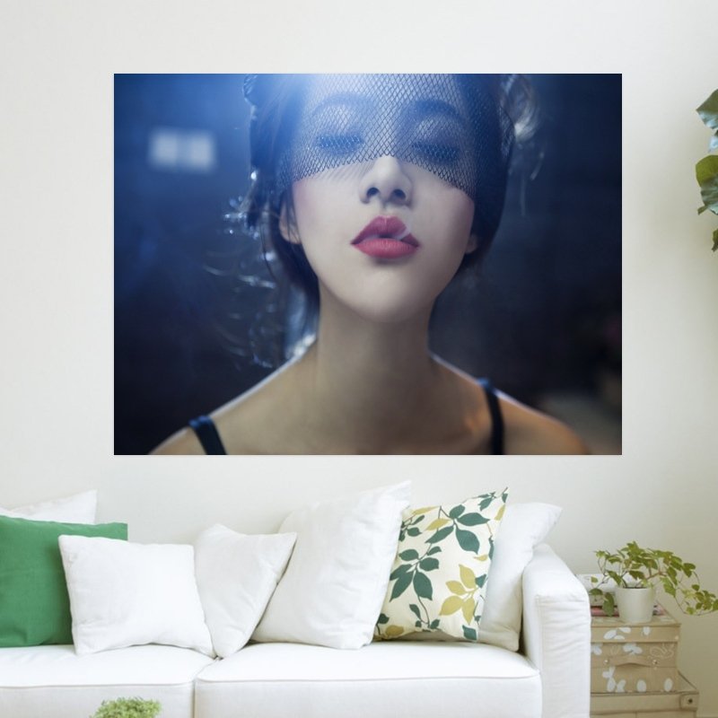 Mask Hot Girl  Art Poster Print  24x18 inch
