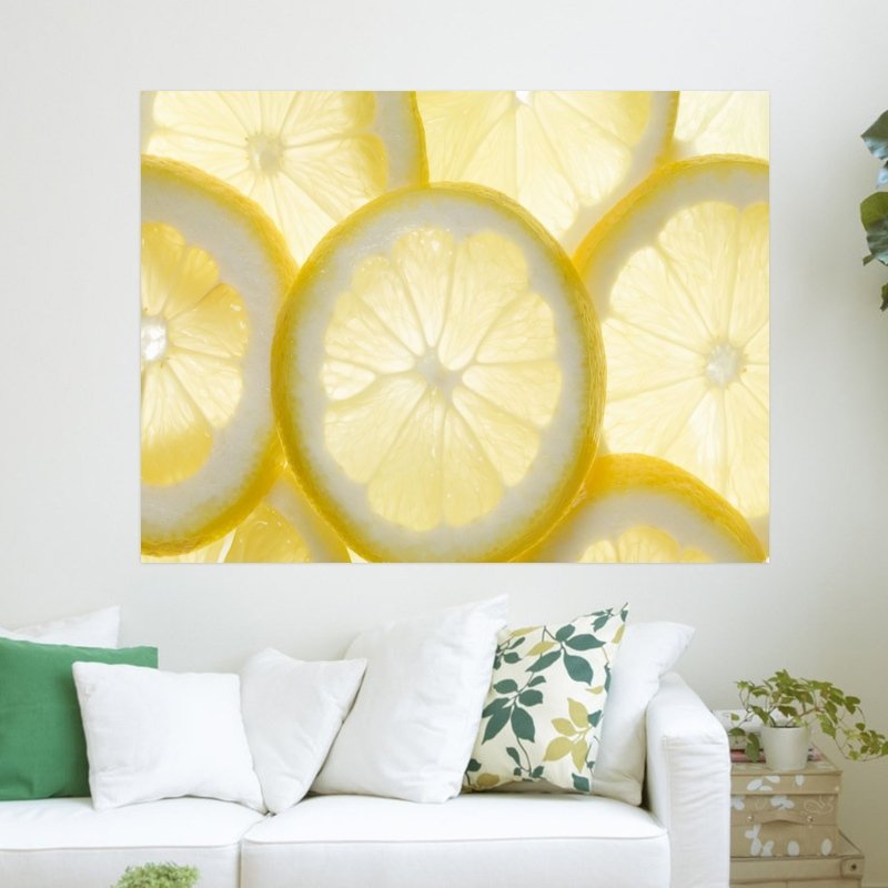Fresh Lemon  Art Poster Print  24x18 inch