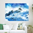 Skiing On White Mountain  Art Poster Print  24x18 inch