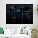 World Map  Art Poster Print  24x18 inch