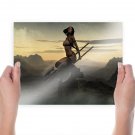 Sexy Girl Handing Axe  Art Poster Print  24x18 inch