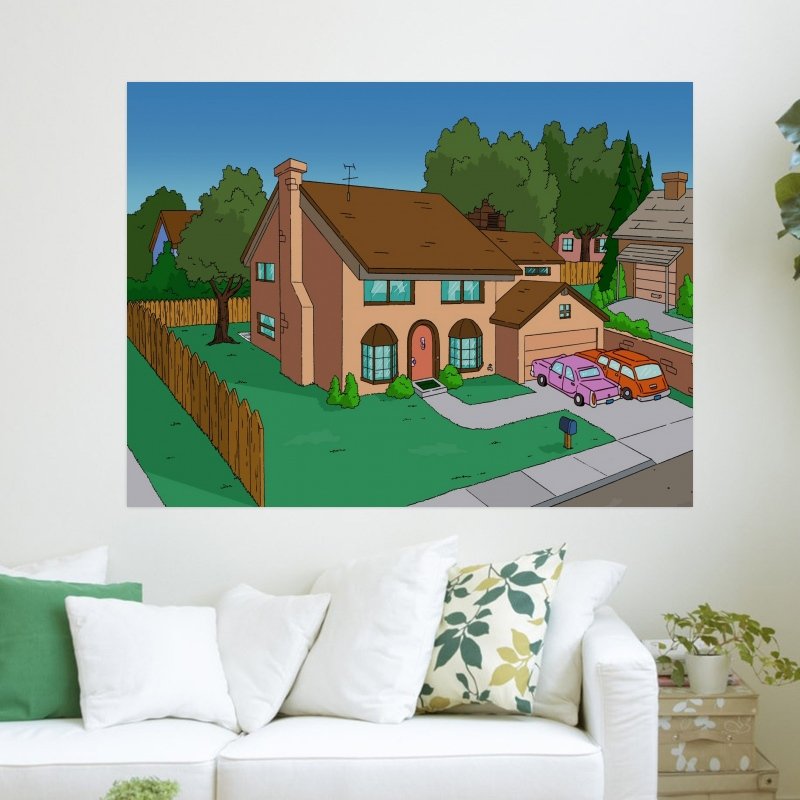 The Simpsons House  Art Poster Print  24x18 inch