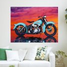 1938 Harley Davidson El Knucklehead  Art Poster Print  24x18 inch