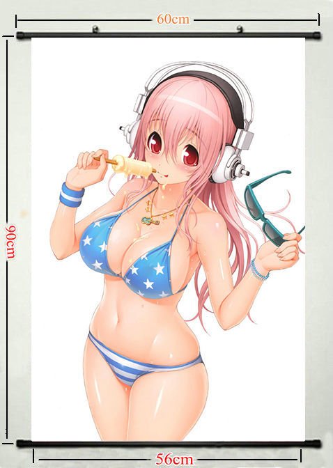 Super Sonico The Animation Sexy Girl Art Poster Wall 32x24.