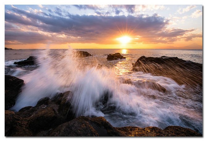 Sunset Tropical Ocean Beach Sky Nature Poster Print 32x24