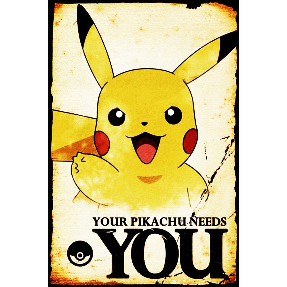 Pokemon Pikachu Needs You Anime Poster Print 32x24