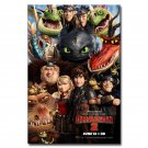 How TO Train Your Dragon 2 Cartoon Movie Poster Toothless 32x24