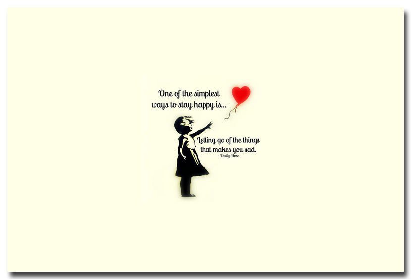 Stay Happy Simple Motivational Quotes Poster 32x24