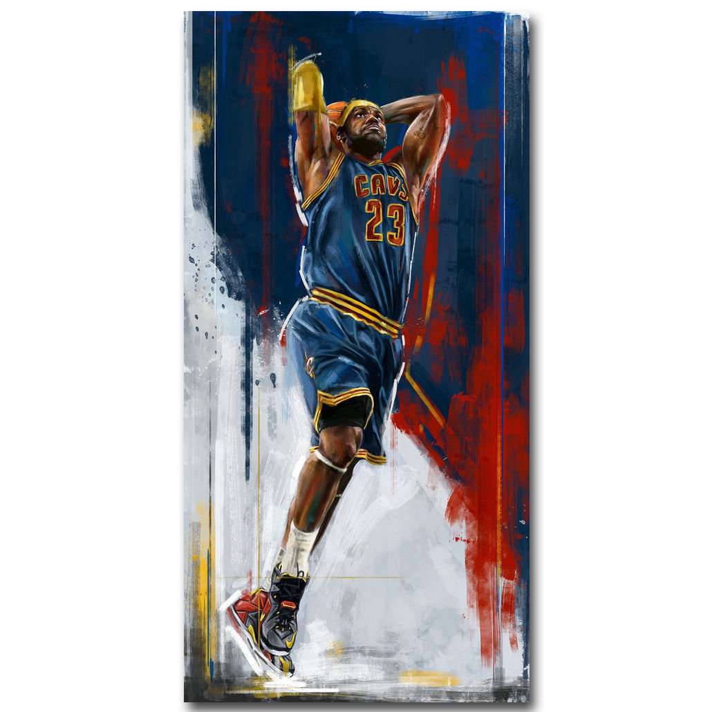 Lebron James Dunks Super Basketball Star Art Poster 32x24