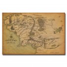 Map Of Middle Earth Art Poster The Lord Of The Rings 32x24