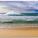 Crashing Wave Ocean Scenery Nature Art Wall Poster Blue Sea 32x24