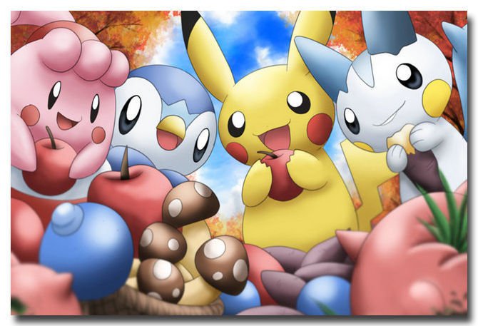 Pokemon Go Pikachu Anime Art Poster Pictures 32x24