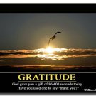 GRATITUDE Motivational Quotes Art Poster 32x24