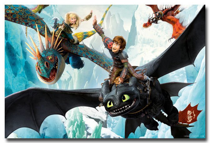 How To Train Your Dragon 2 Cartoon Movie Poster Toothless 32x24