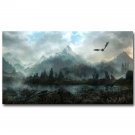 Dragon Fly On Mountain Lake Fantasy Landscape Art Poster 32x24