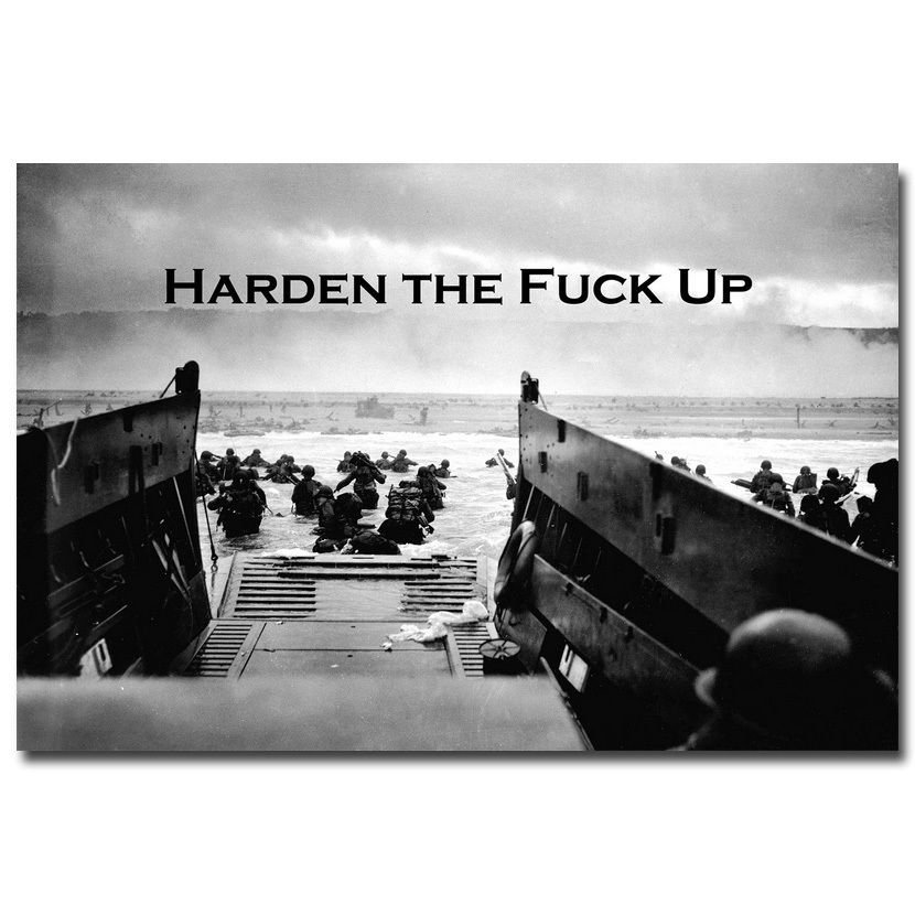 Harden Military Motivational Quotes Poster Home Decor 32x24