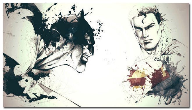 Batman Vs Super Man Movie Art Wall Poster Print 32x24