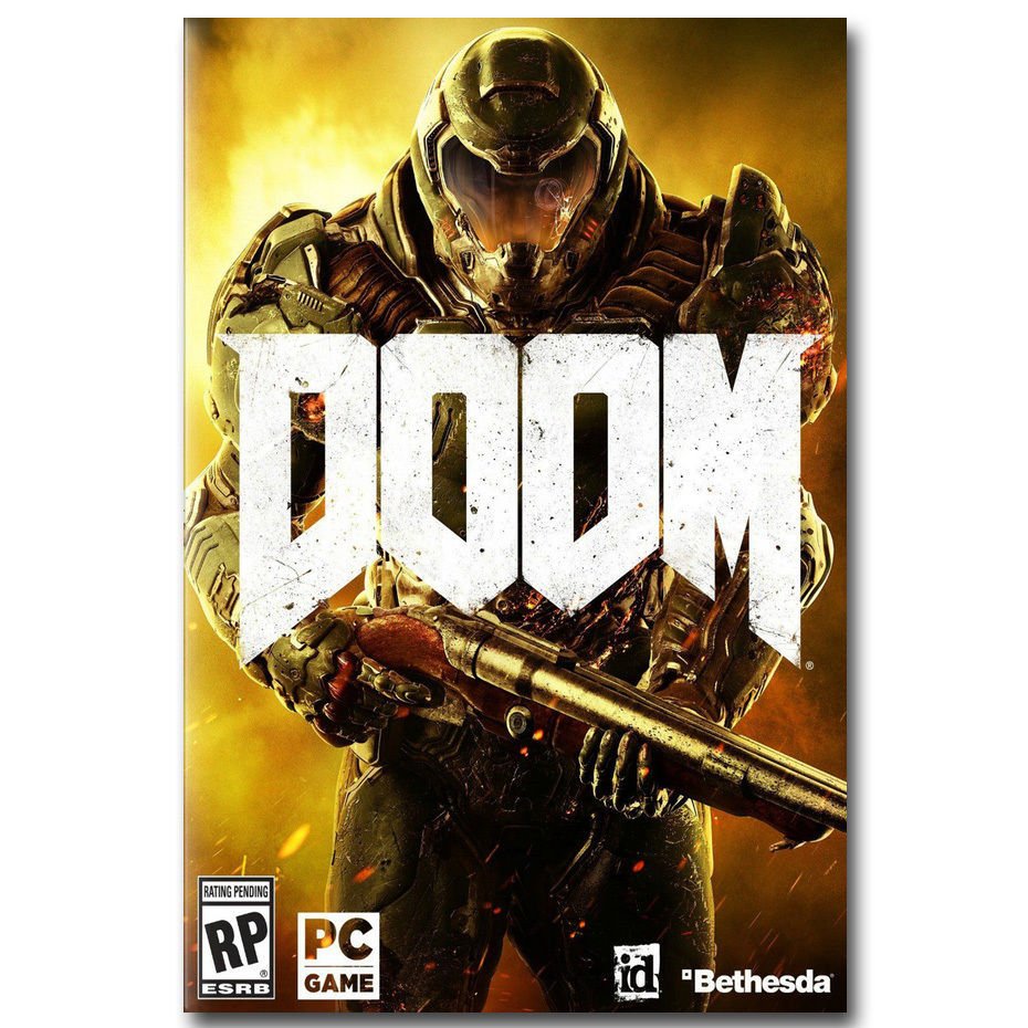 DOOM Hot Shooting Game Art Poster Print Wall Decor 32x24