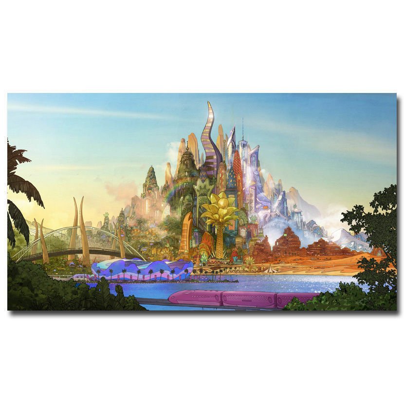 Zootopia Cartoon Movie Poster Judy Hopps Nick Wilde 32x24