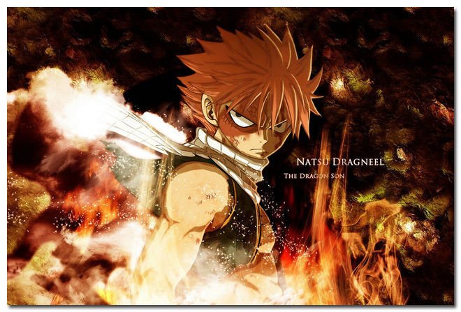Fairy Tail Anime Art Poster The Dragon Son Natsu Dragneel 32x24