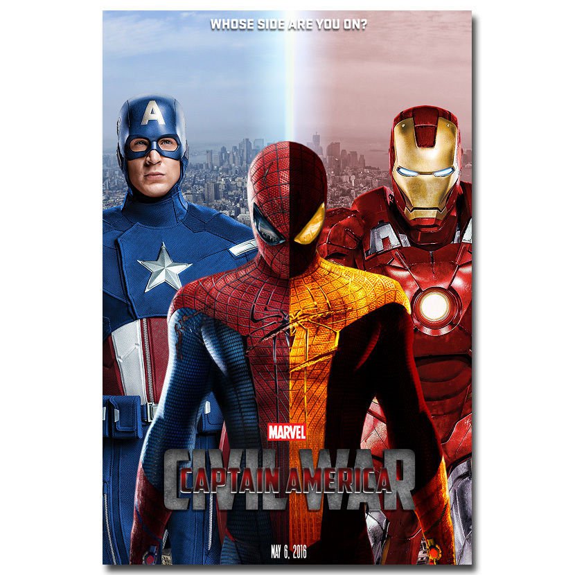 Captain America 3 Poster Movie Art Print Spider Man Iron Man 32x24