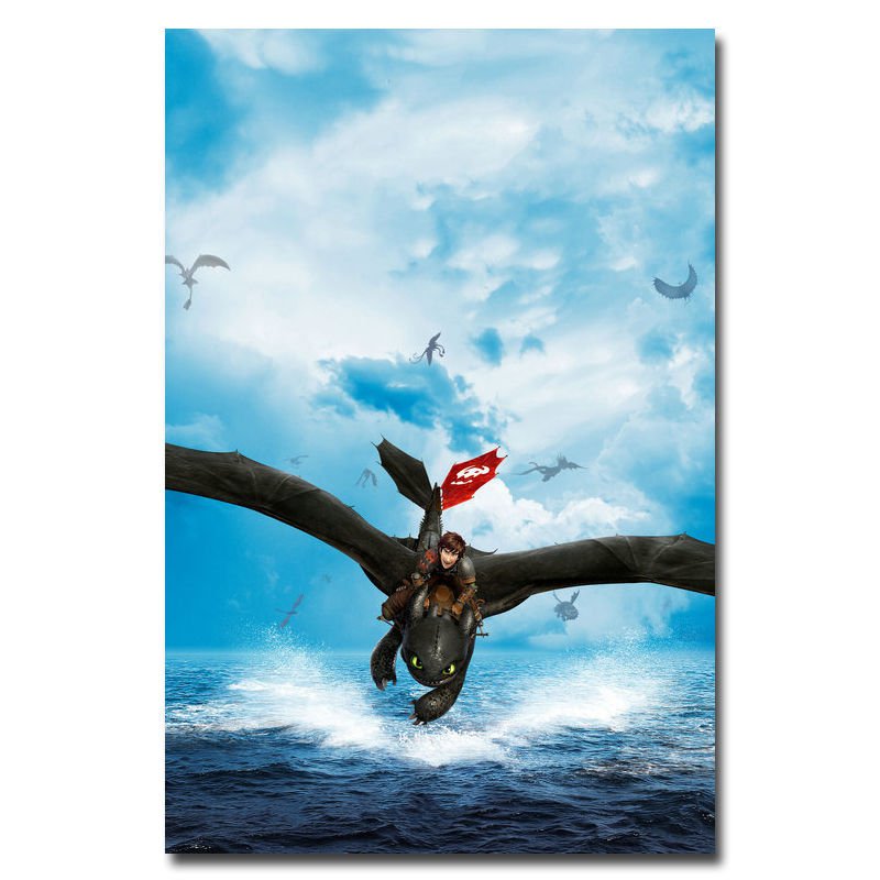 How To Train Your Dragon 2 Cartoon Movie Poster Toothless 32x24