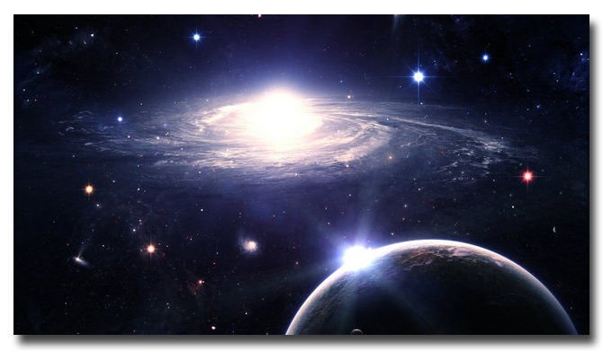 Outer Space Nasa Universe Galaxy Art Poster Star Planet 32x24