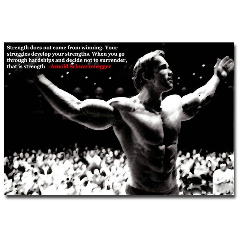 Arnold Schwarzenegger Strength Comes From Struggles Motivational Poster 32x24