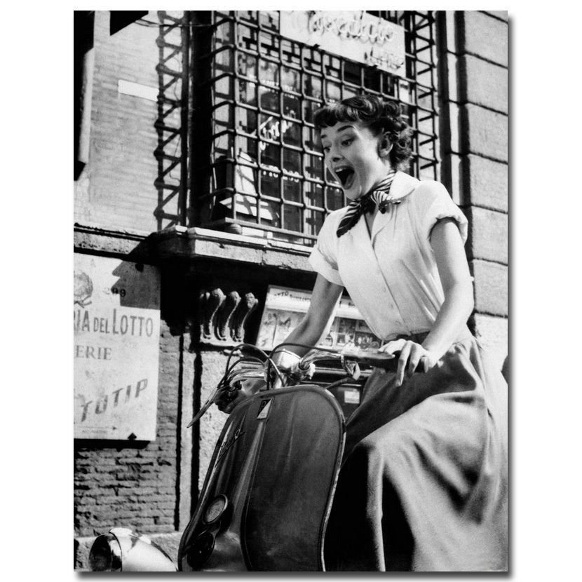 Audrey Hepburn Movie Art Poster Roman Holiday 32x24