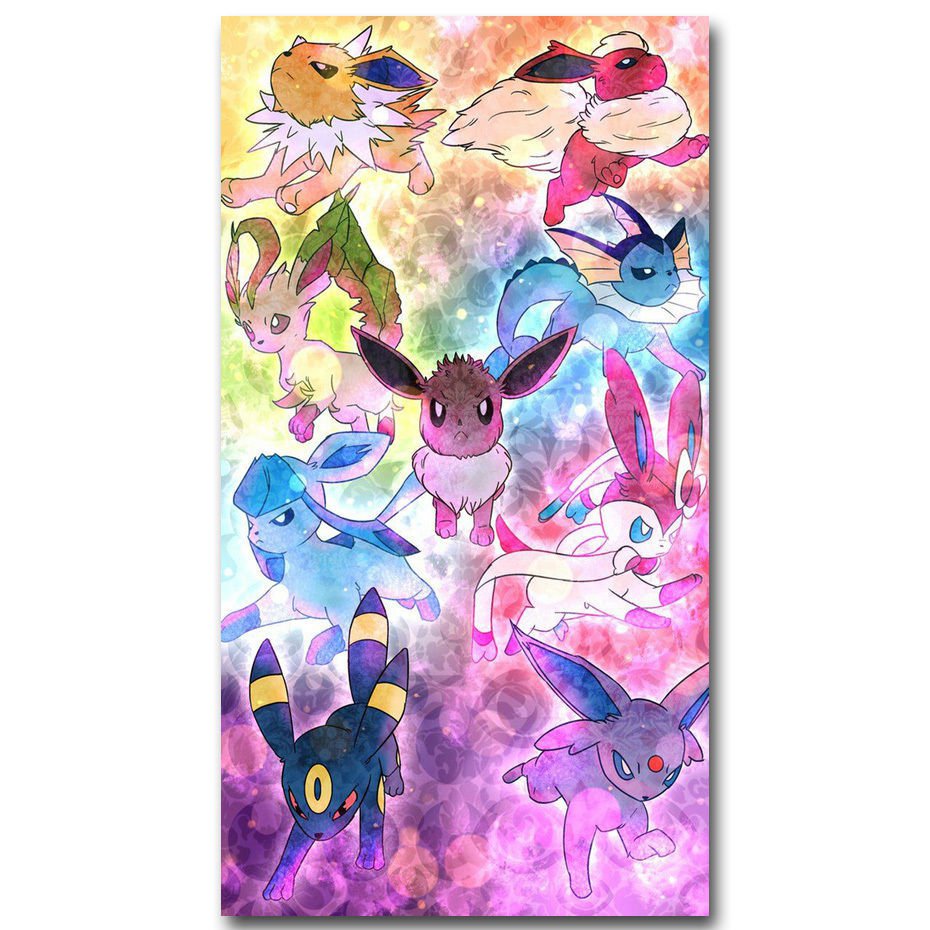 Eevee Pokemon Pikachu Japanese Anime Poster Pocket Monster 32x24