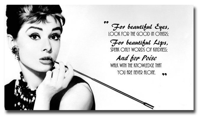 Audrey Hepburn Motivational Quotes Art Poster Print 32x24