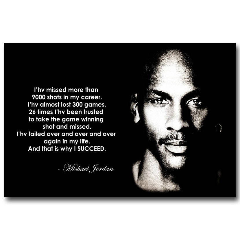 Michael Jordan Motivational Quotes Basketball Poster 32x24