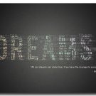 DREAMS Motivational Quotes Art Poster 32x24