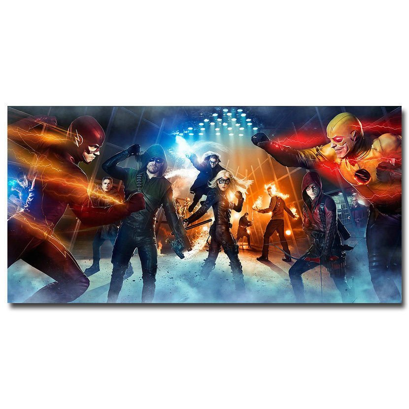 The Flash Vs Arrow TV Series Art Wall Poster 32x24