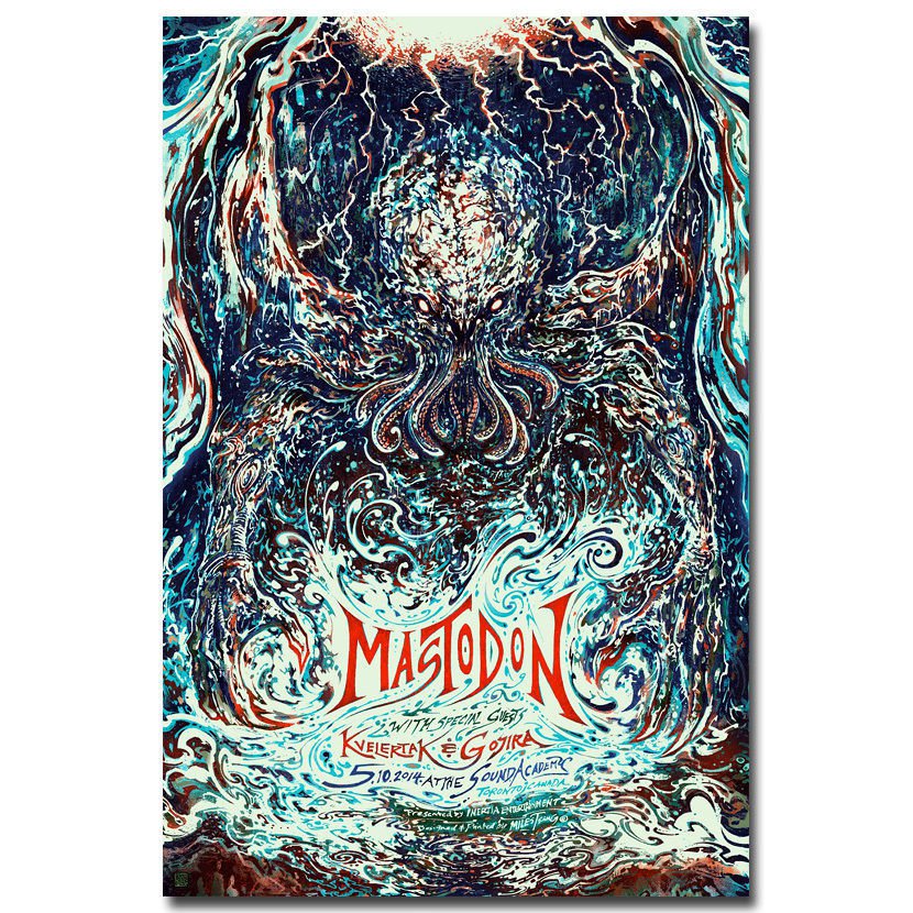 Mastodon Psychedelic Trippy Abstract Art Poster 32x24