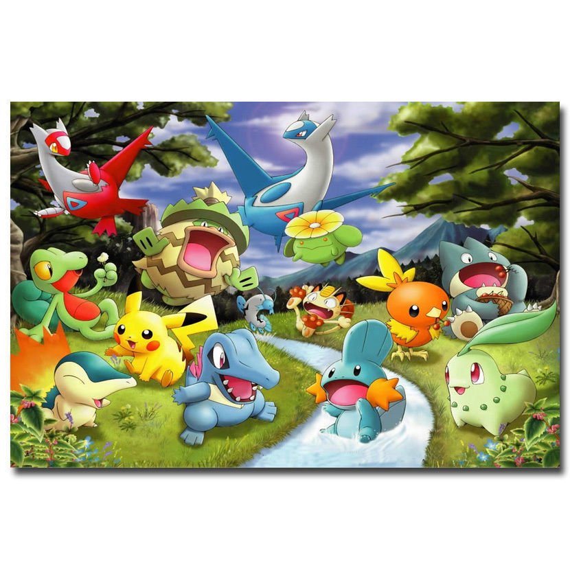 Pokemon Pikachu Playing Cards Anime Poster Pictures 32x24