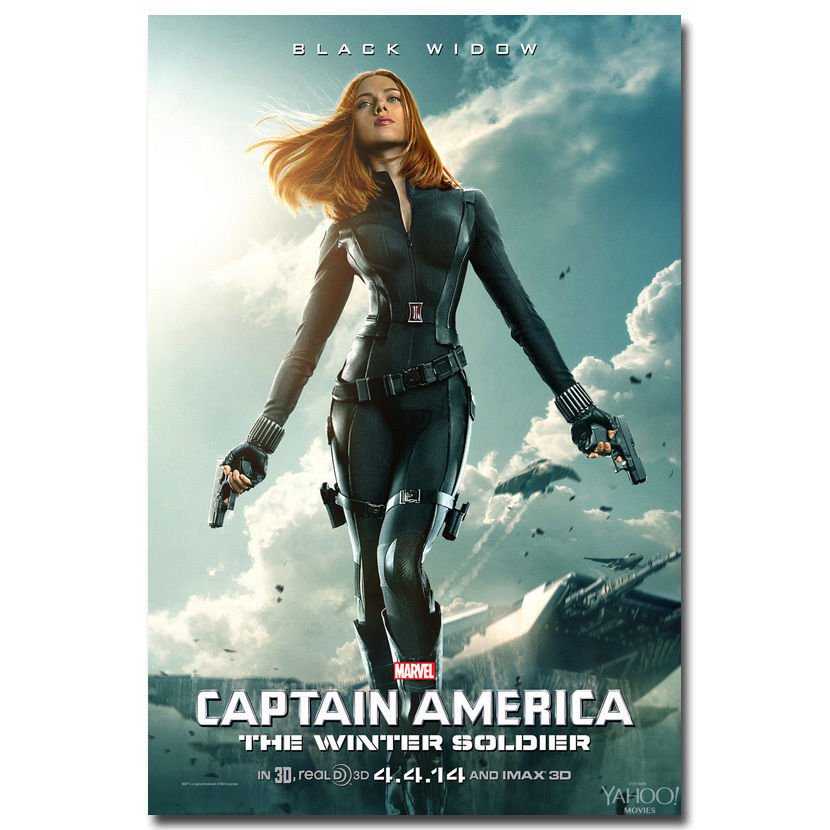 Captain America 2 Black Widow Movie Art Wall Poster 32x24