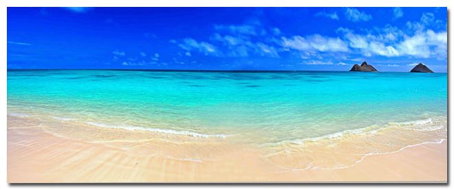 Tropical Sea Beach Scenery Poster Modern Home Decor Blue Sky 32x24