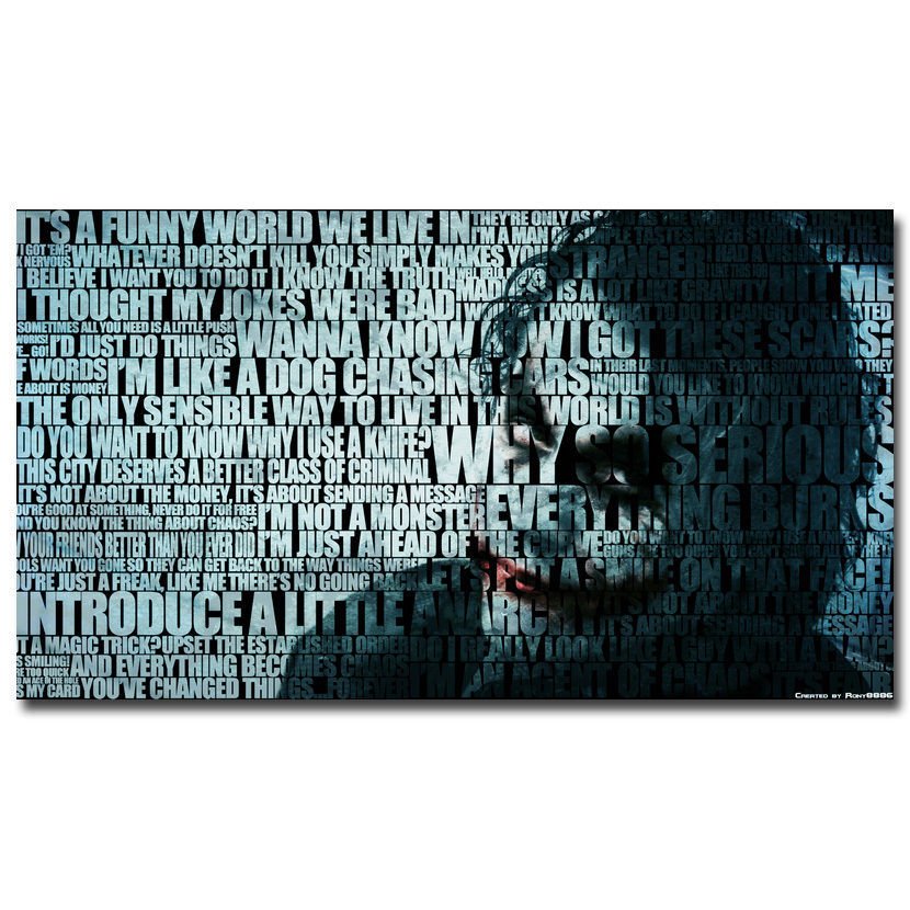 Batman Joker The Dark Knight Rise Movie Art Poster 32x24