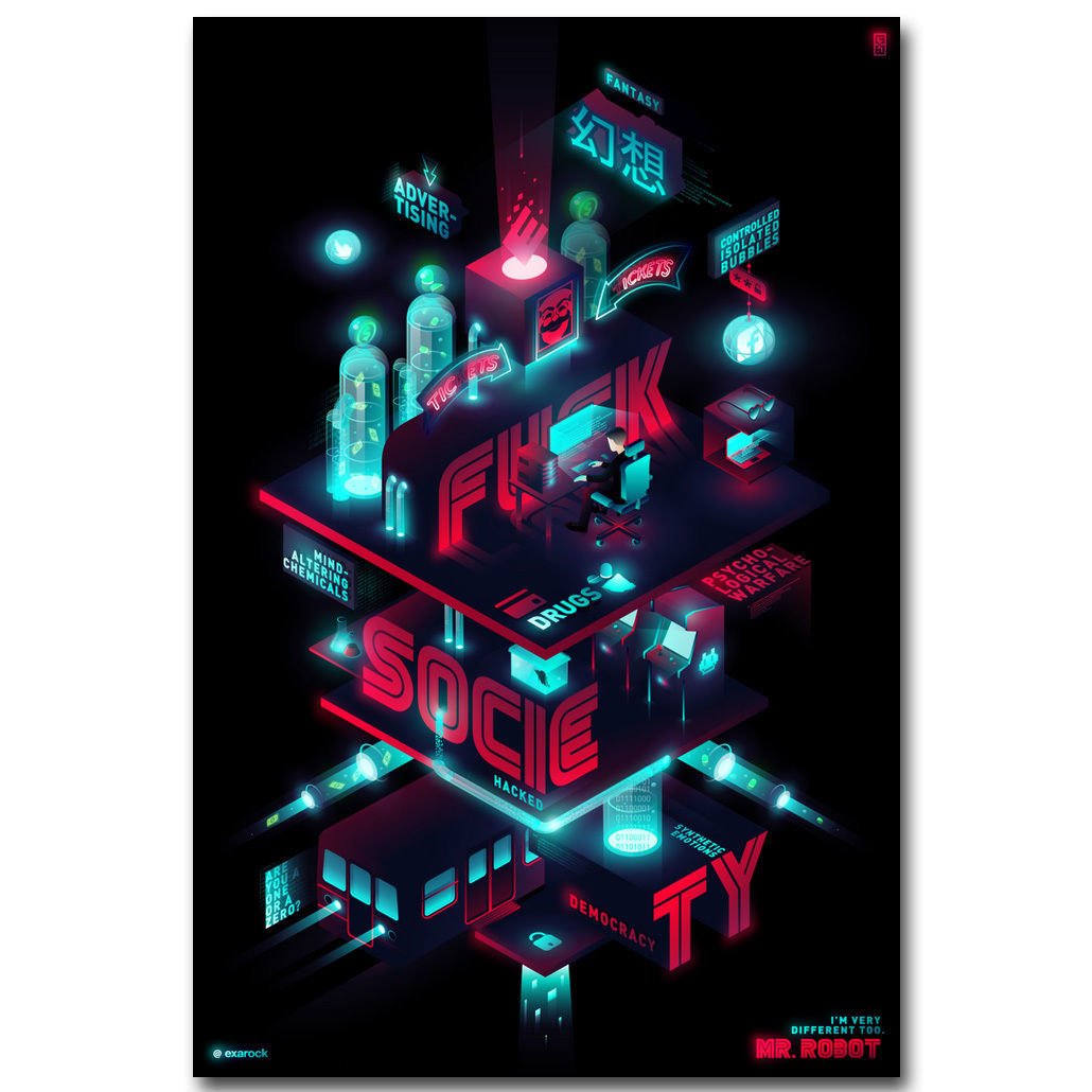 Mr Robot TV Series Poster Elliot Alderson 32x24