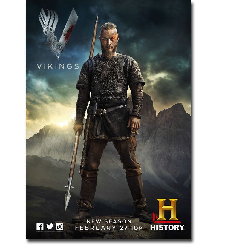 VIKINGS TV Series Poster Ragnar Lothbrok 32x24