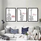 Musical Instrument Minimalist Art Canvas Poster Modern Music Bedroom Decor 32x24