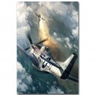 P 51 Vs BF 109 Fighter Military Poster Print 32x24