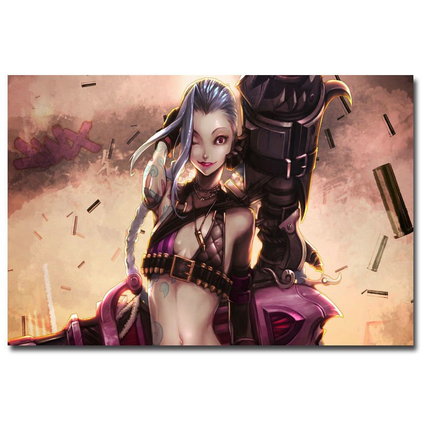 League Of Legends Game Fabric Poster Jinx Hero 32x24