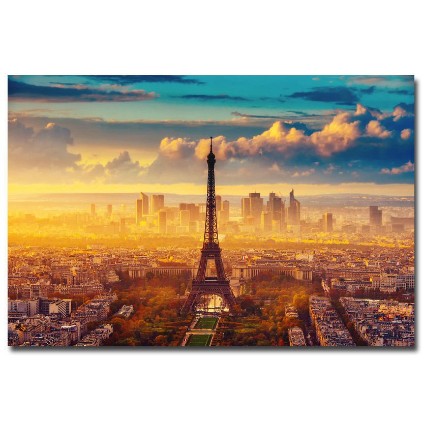 Sunrise Paris Effie Tower Landscape Poster 32x24